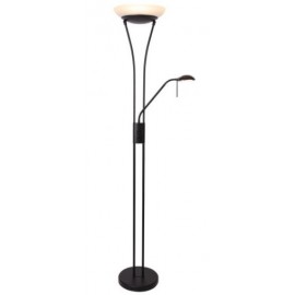 Lexi Lighting-Reed LED Mother & Child Floor Lamp in Black , Antique Brass & Satin Chrome